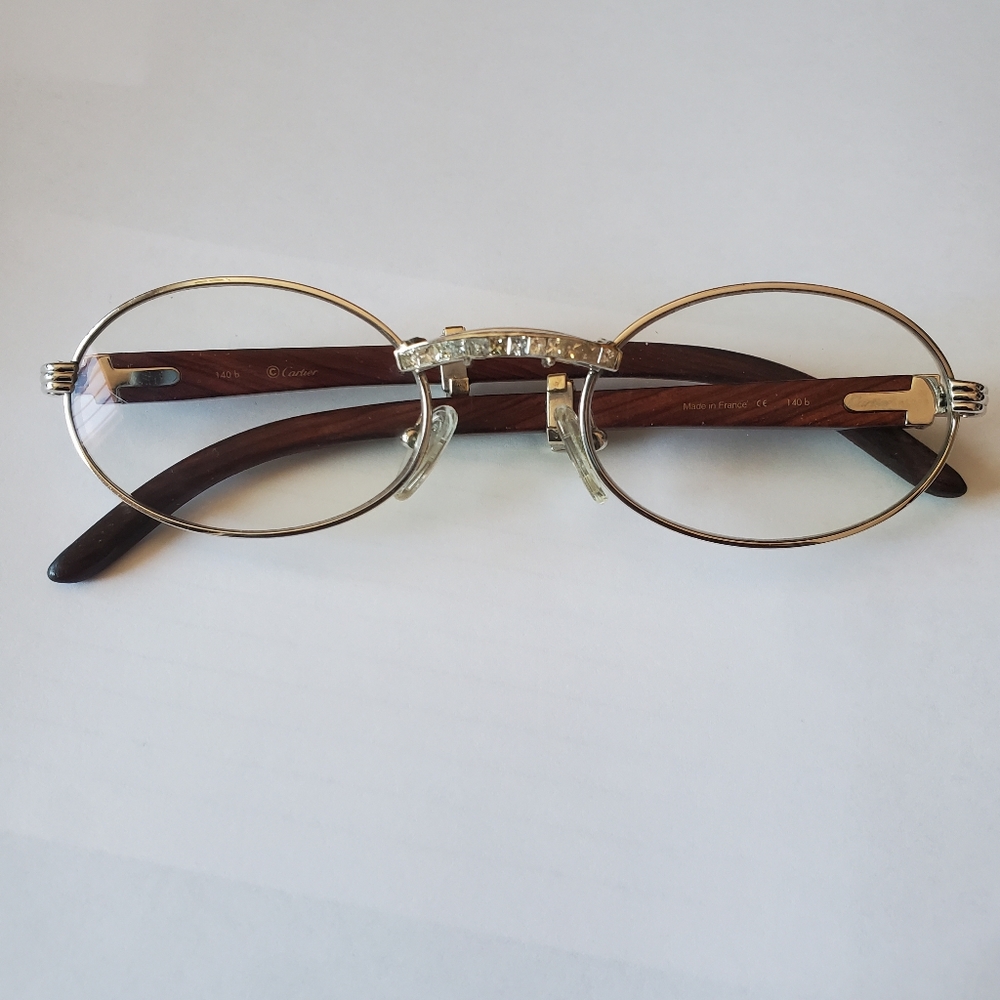 Vintage Cartier Giverny Bubinga Wood Glasses